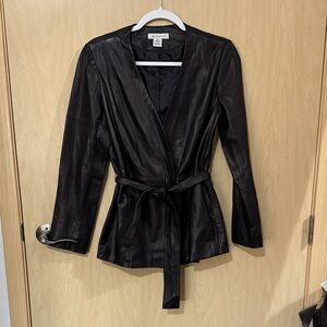 Liz Claiborne Black Leather Jacket Timeless Elegance